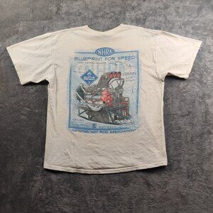 NHRA Shirt Men XL White Short Sleeve National Hot Rod Association Muscle Car USA